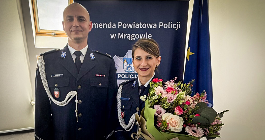 Podkomisarz Paulina Karo oficjalnie komendantem w Mikołajkach. Nominacja w mrągowskiej komendzie